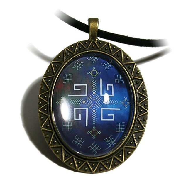 Cabochon amulet Sign of Sacral soul swastika Oval