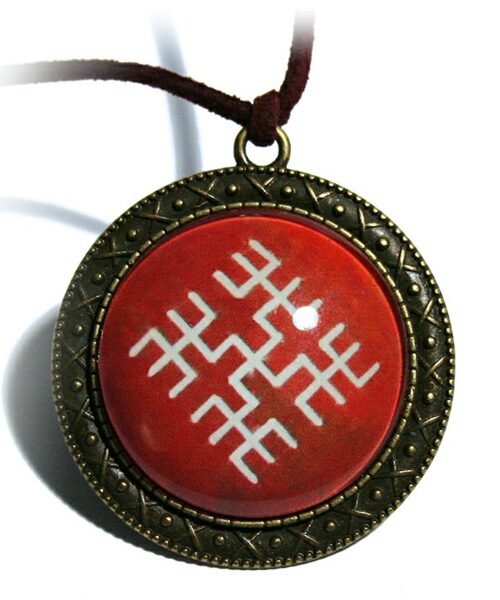Cabochon amulet Sign of Active life Ornament frame