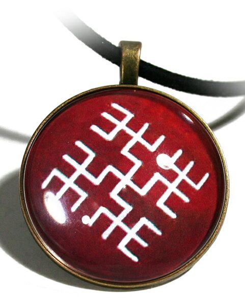 Cabochon amulet Sign of Active life clasic frame