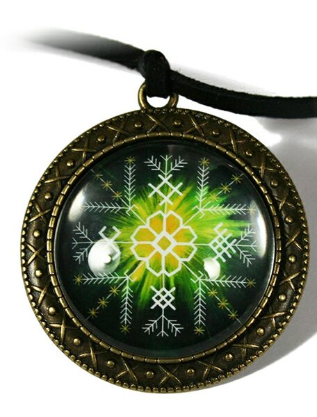 Cabochon amulet Sign of Harmony/Optimism Ornament frame