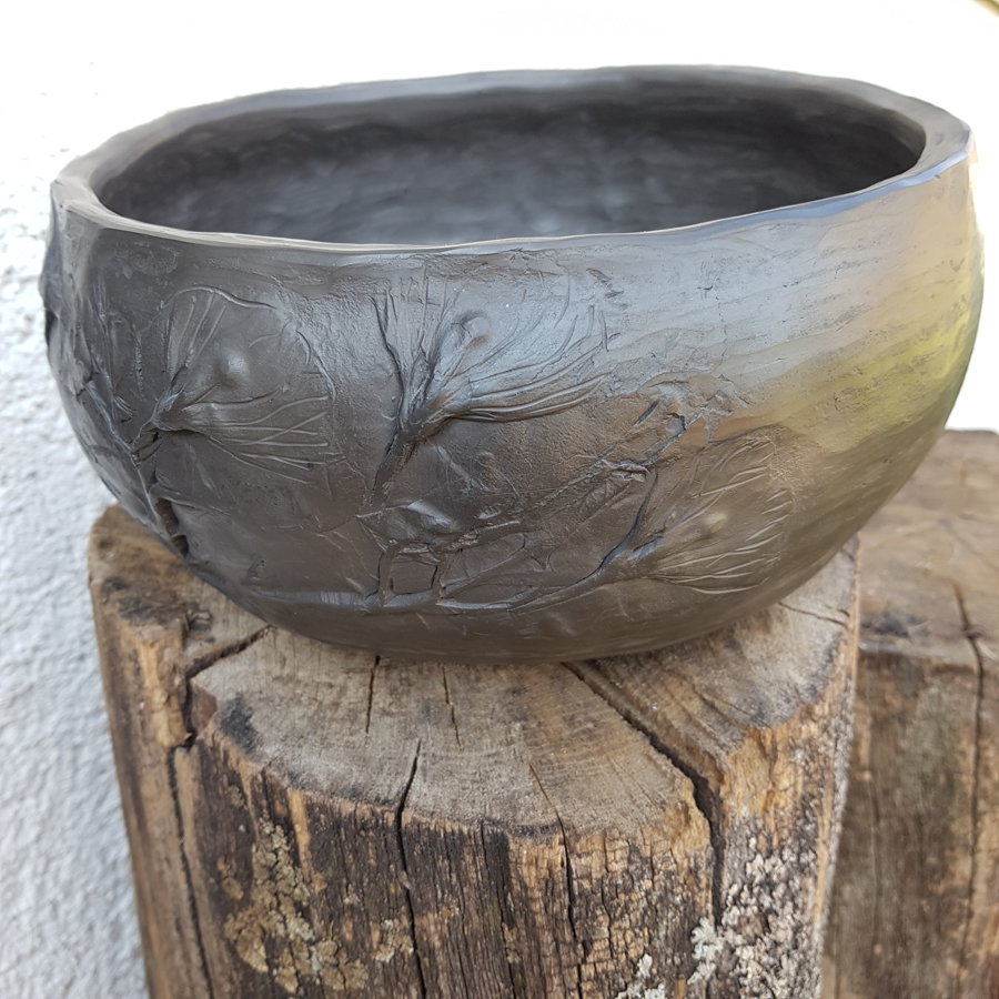 Black clay bowl 
