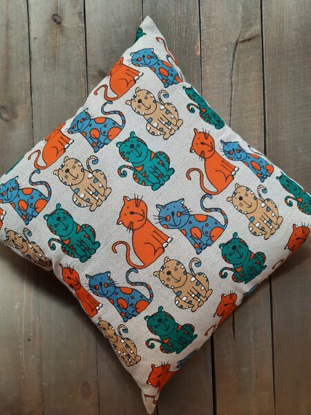 Linen pillow case Orange cats