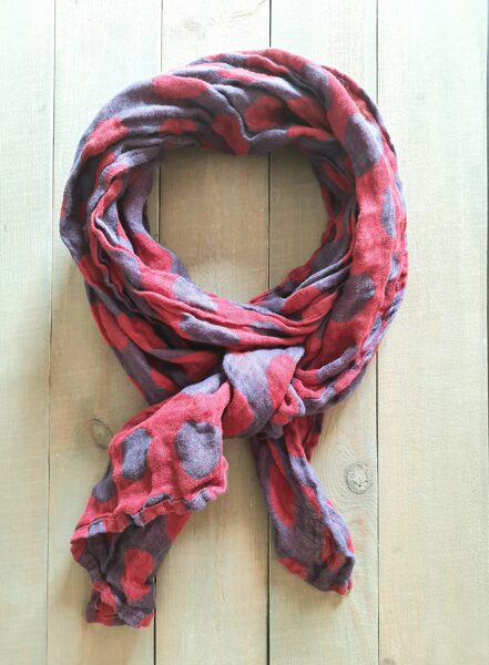 Linen scarf Doublesided red/violet
