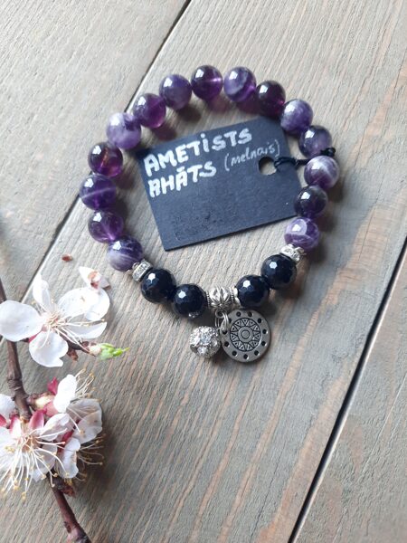 Natural gemstone bracelet Amethyst/Agate