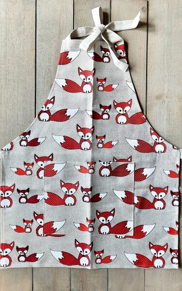 Linen apron for children Fox