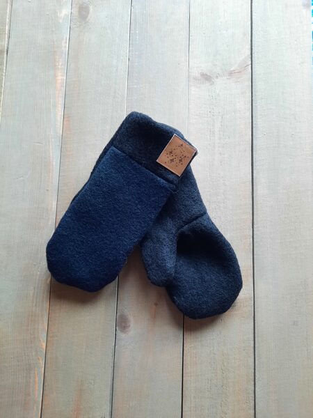 100% aitas vilnas cimdi ar flīsa oderi Tumši zili/melni L