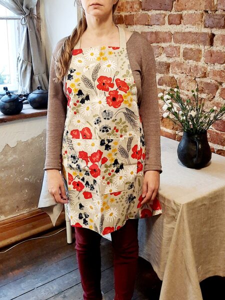 Lina priekšauts pieaugušajiem Vasaras puķes