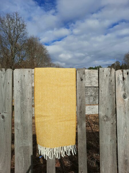 Wool scarf. Natural woolen scarf. Luxury lambswool scarf. Caramel yellow