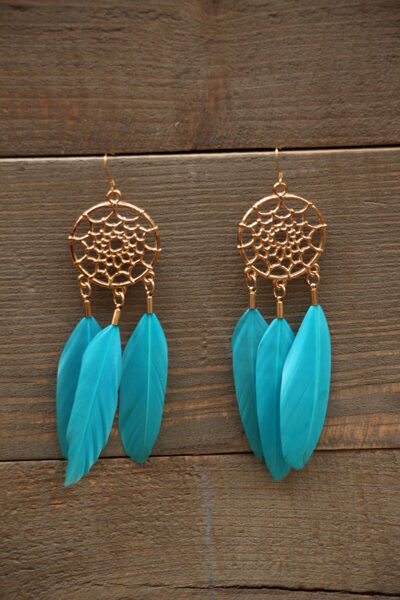 Spalvu auskari Okeāns ar zelta krāsas furnitūru