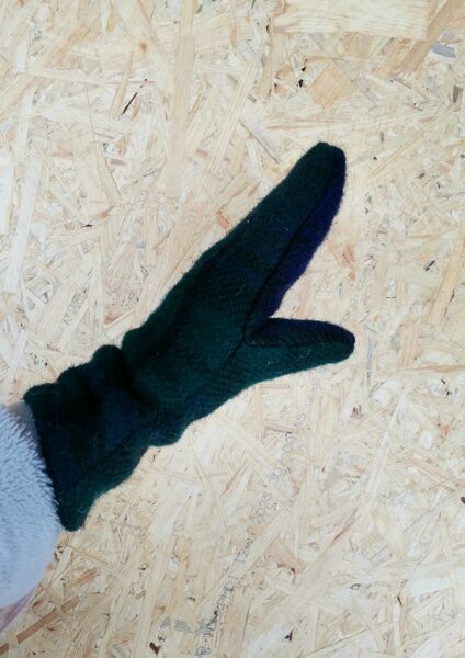 Warm wool mittens Dark green M