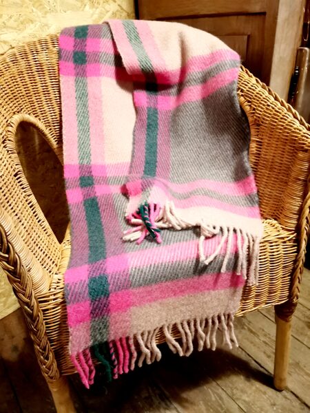 Warm natural wool scarf Rose pink 30*190