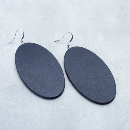 Leather earrings - ovals 11112
