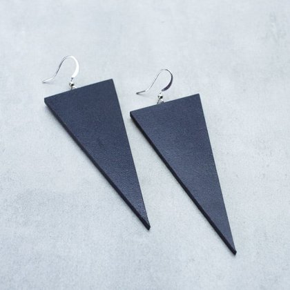 Leather earrings - triangles 1118