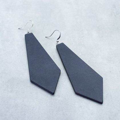 Leather earrings - pentagons 1116