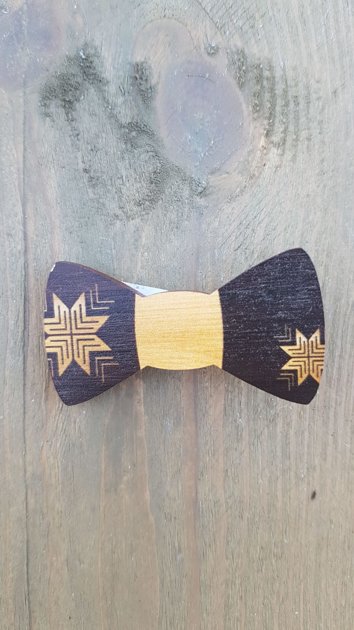 Wooden hair clip/small bow tie brown