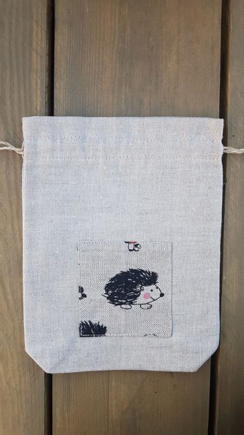 Light linen bag "Hedgehog"