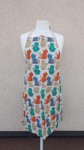 Lina priekšauts pieaugušajiem Raibie kaķi