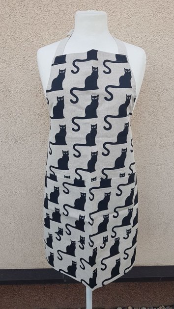 Lina priekšauts pieaugušajiem Melnie kaķi