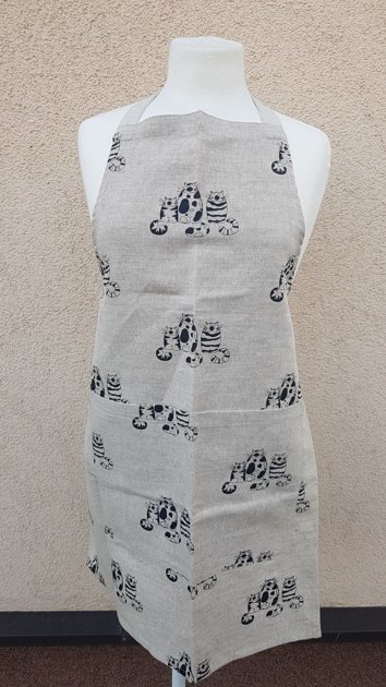 Lina priekšauts pieaugušajiem Melnbaltie kaķi