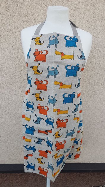 Lina priekšauts pieaugušajiem Raibie suņi