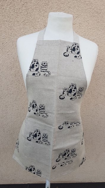 Lina priekšauts bērniem Melnbaltie kaķi