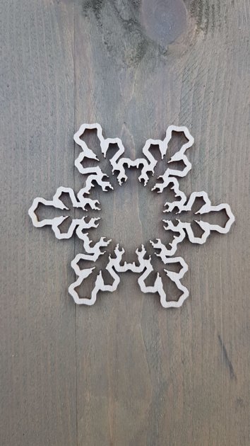 Koka dekors - sniegpārsla apaļa