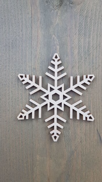 Koka dekors - sniegpārsla gara