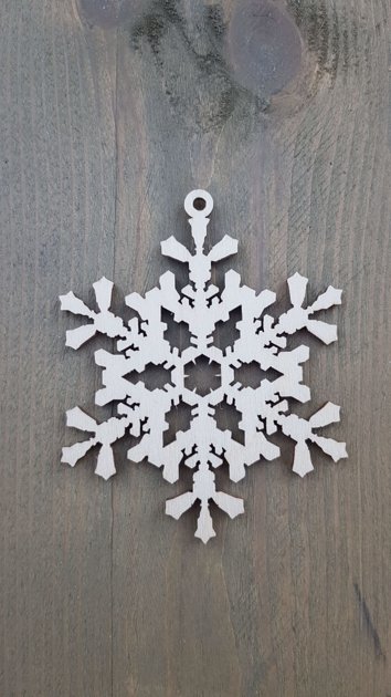 Koka dekors - sniegpārsla pilna