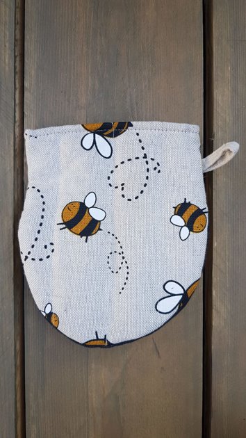 Linen kitchen/oven glove Bees