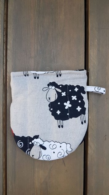 Linen kitchen/oven glove Sheeps