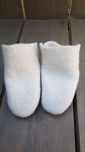 Wool baby boots White