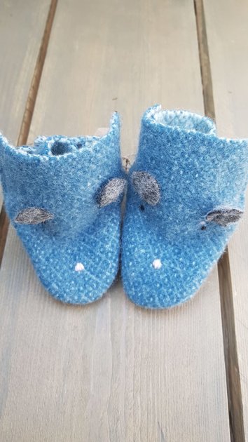 Wool baby boots Blue