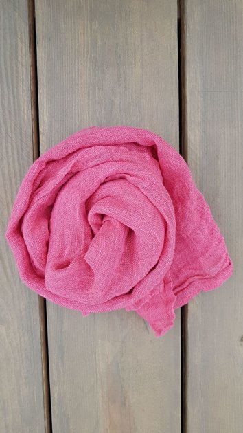 Linen scarf Bright pink