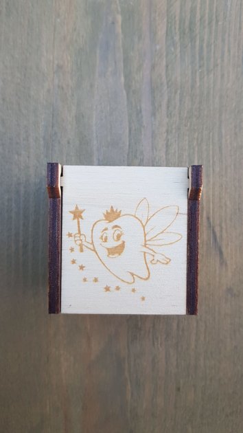 Wooden teeth box "Tooth fairy"