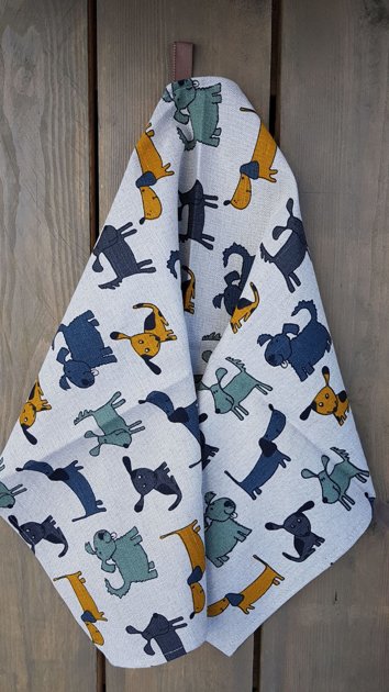 Lina dvielis Raibi suņi Zili