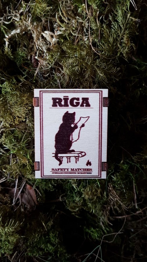 Wooden matchbox with magnet "Riga"