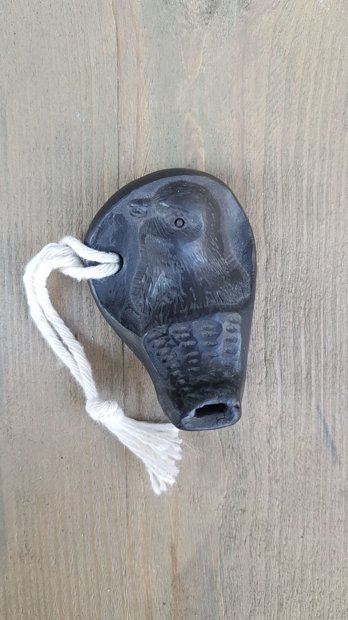 Black clay whistle Bird