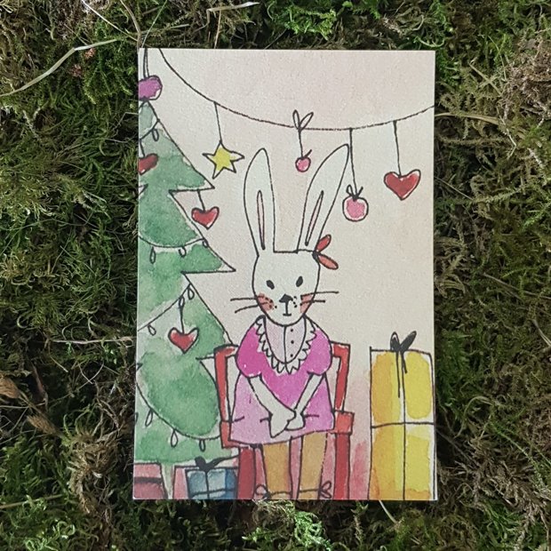 Apsveikuma kartiņa 10x15 Zaķis