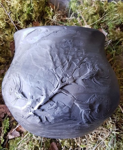 Black clay jug/pitcher 